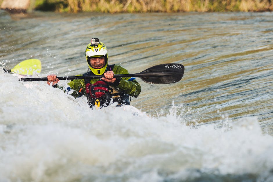 Kenai Peninsula Kayak Meetup — May 1, 2026 — A kayaker skillfully navigates rapids, showcasing extreme water sports action.